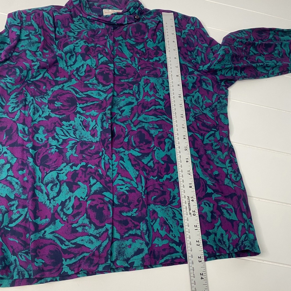 Country Sophisticates by Pendleton Blouse Button Up Abstract Floral size 10 - Picture 10 of 16